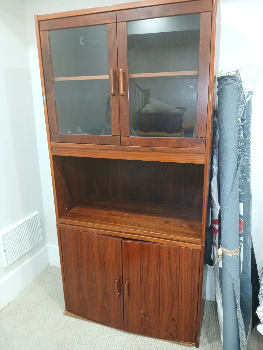 Vintage Mid Century Wooden Display Cabinet