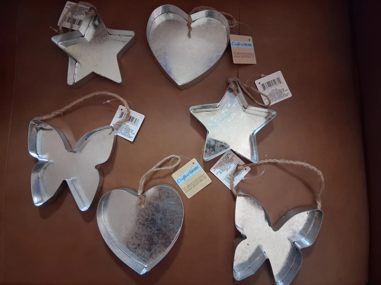Crafter’s Square 3D Galvanized Plaques - Rustic Silver Metal!