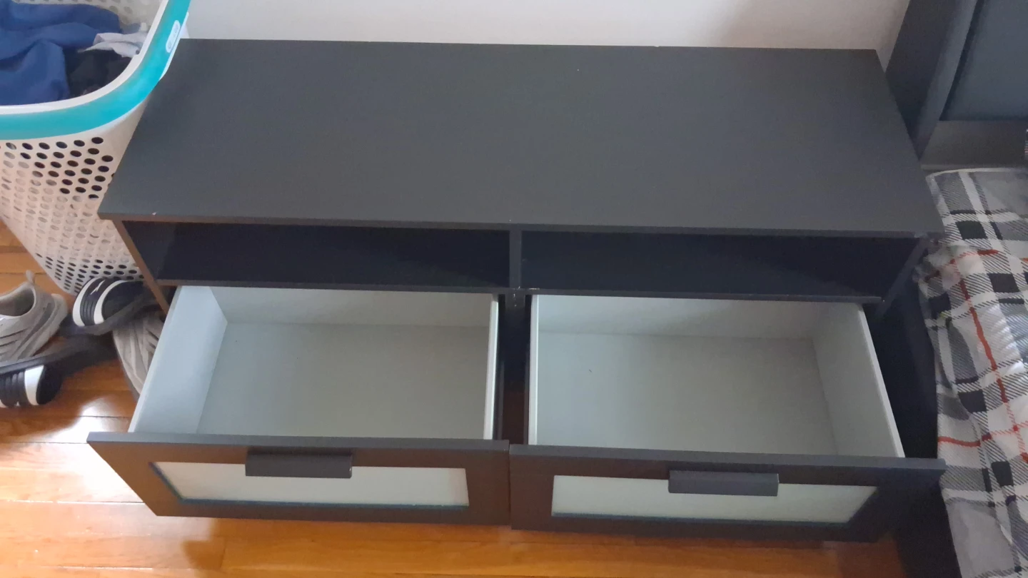 Black  Storage Cabinet with Two Drawers