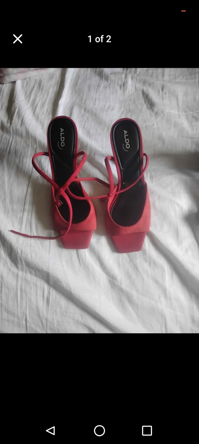 ALDO Red Suede Square-Toe Heels - photo 2