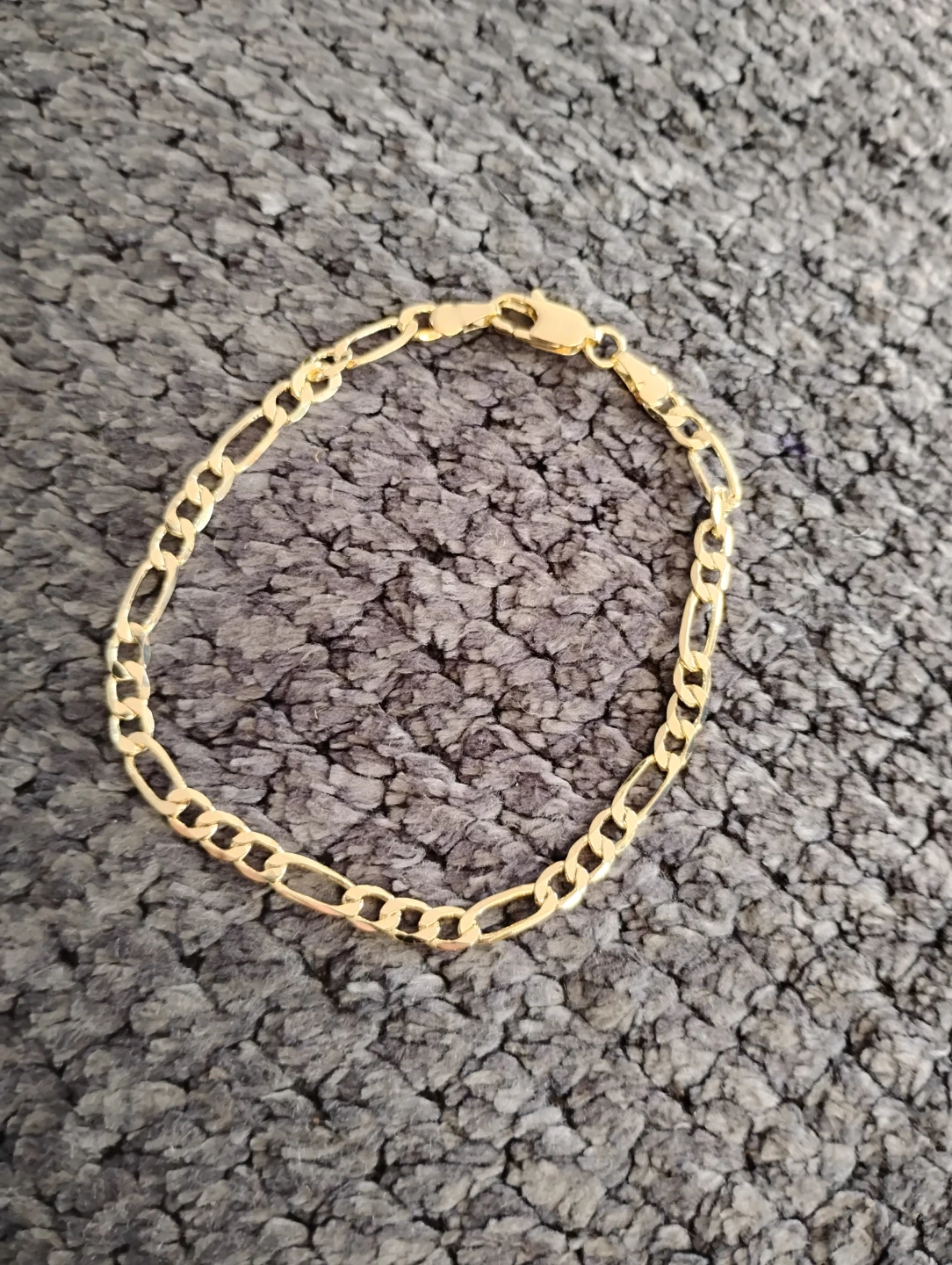 Gold  Plated Figaro Chain Bracelet - photo 2