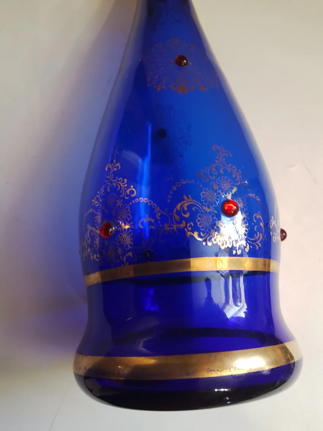 Murano/Bohemian Cobalt Blue & 24K Gold "Tre Fuochi" Vase - photo 4