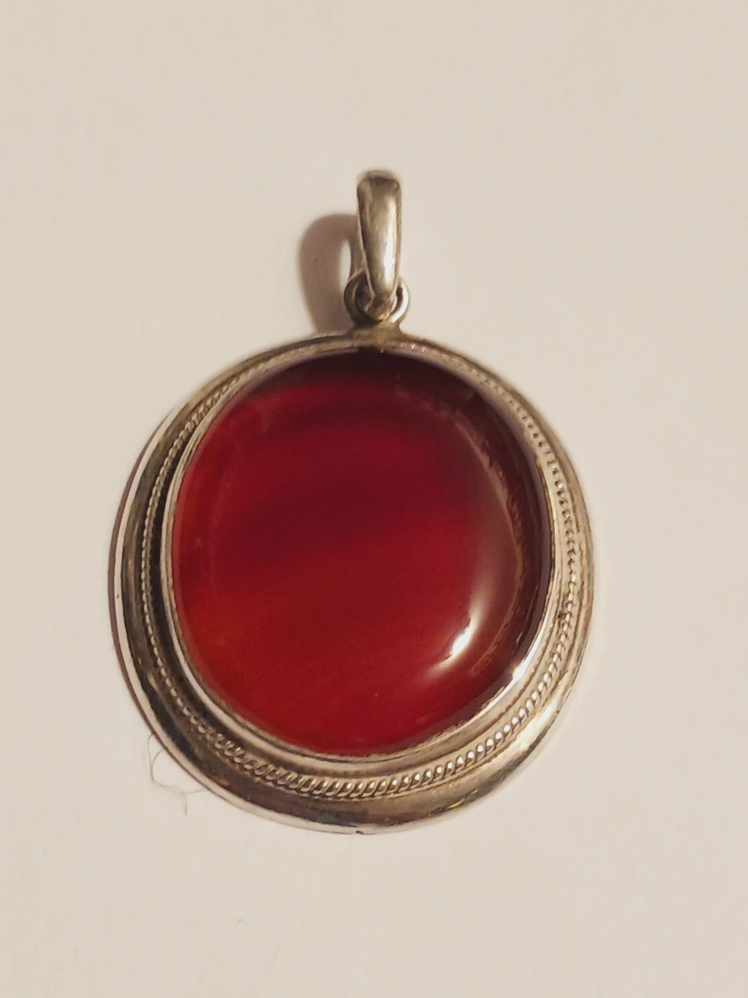 Sterling Silver 925 Genuine Carnelian Gemstone Pendant