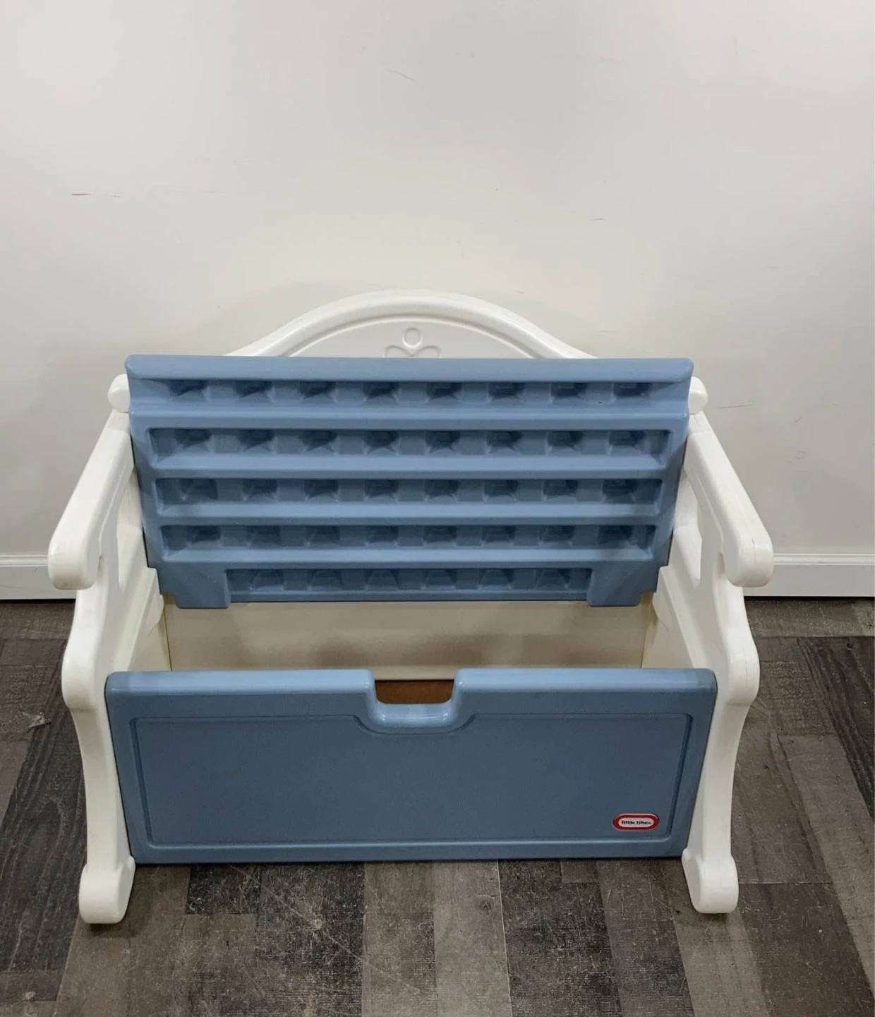 Little Tikes Toy Storage Bench Seat Blue/White - photo 3