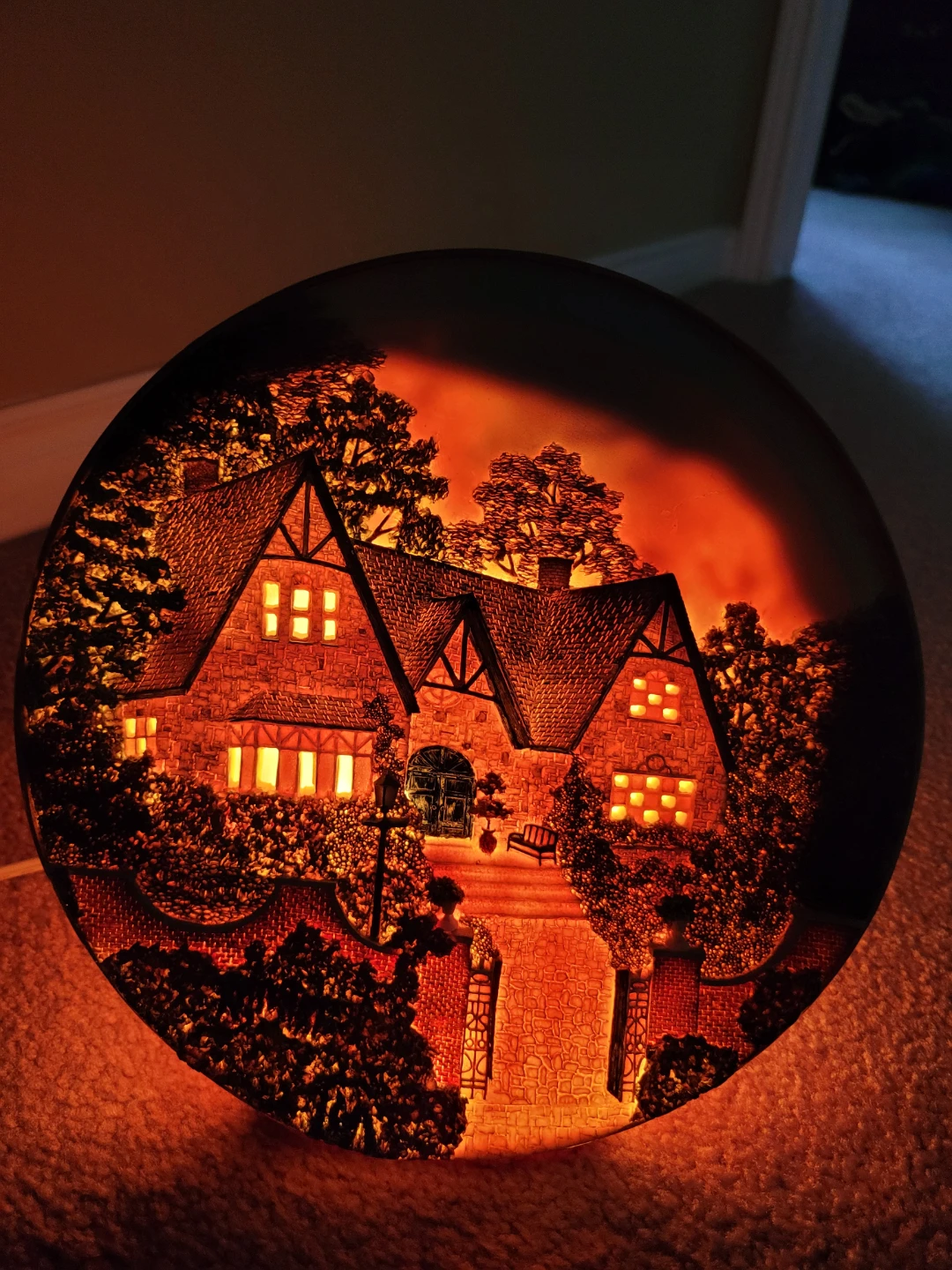 Decorative Light-Up House Plate
