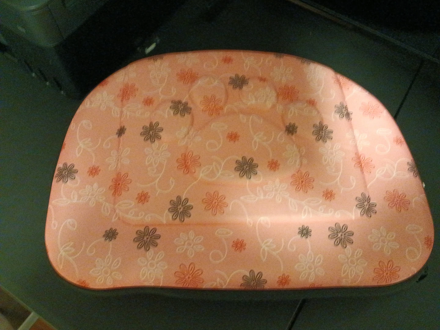 Pink floral patterned baby changing mat