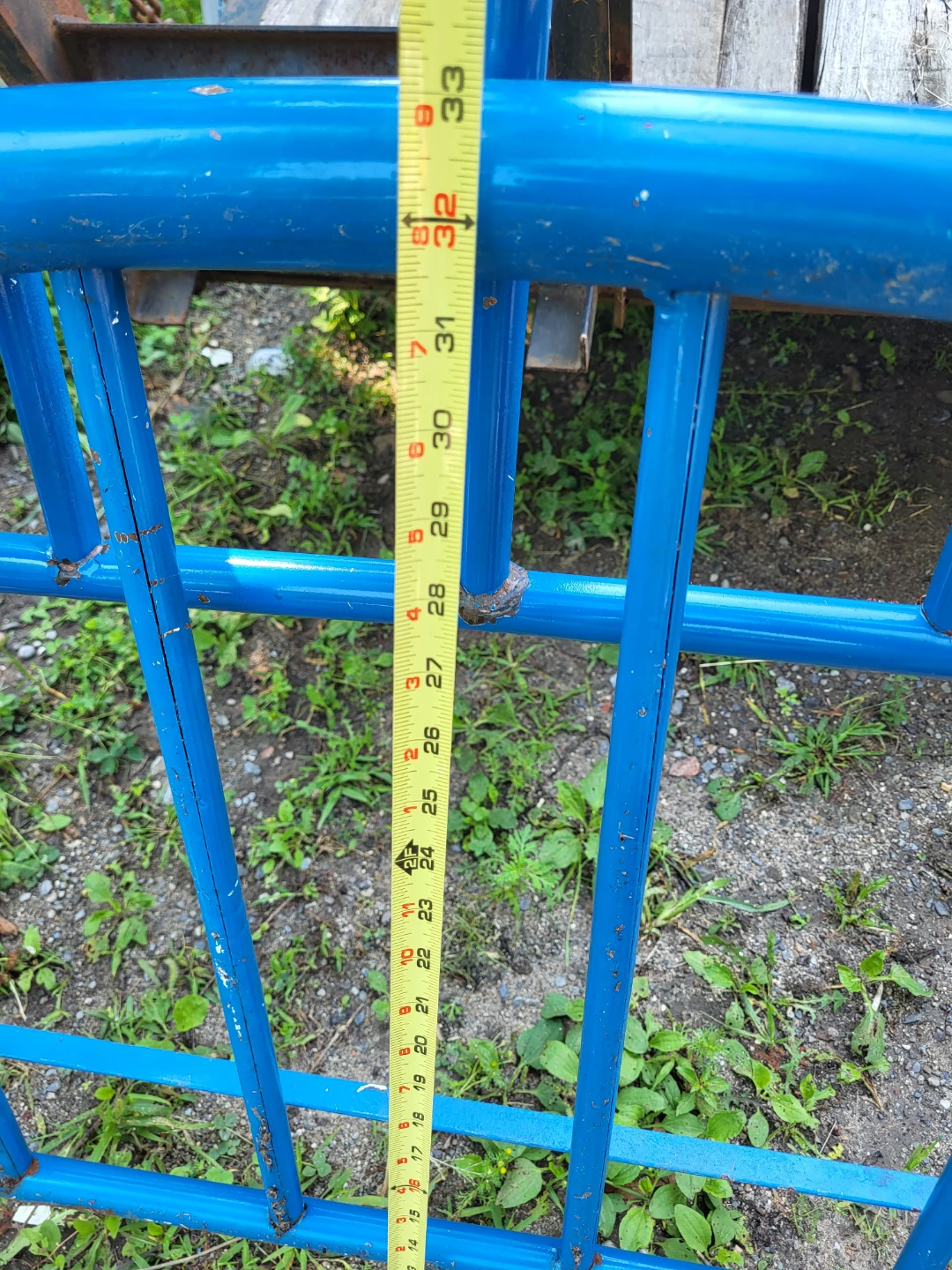 Vintage Blue Metal Bed Frame Headboard Footboard - photo 3