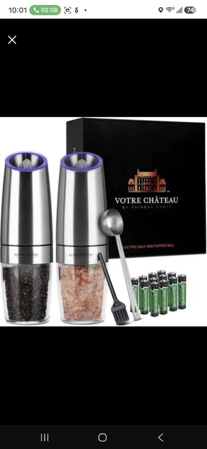 New Electric Salt & Pepper Mill Set of 2