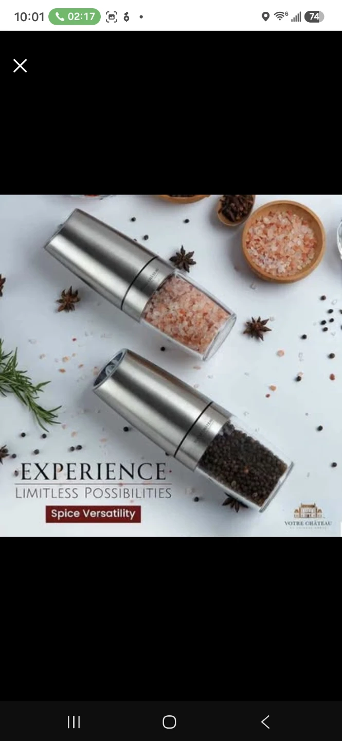New Electric Salt & Pepper Mill Set of 2 - photo 2