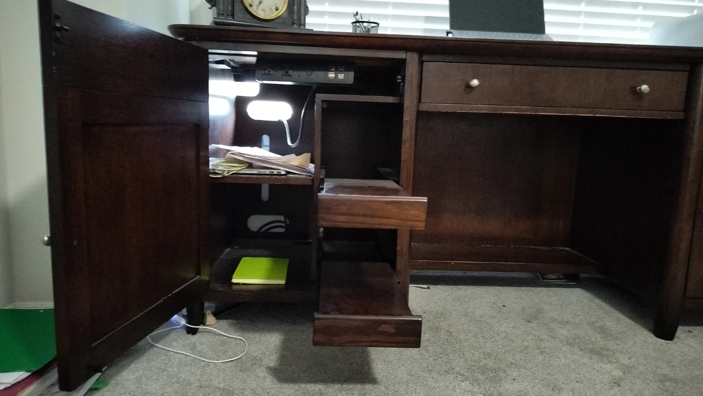 Dark Wood Executive Desk - photo 2