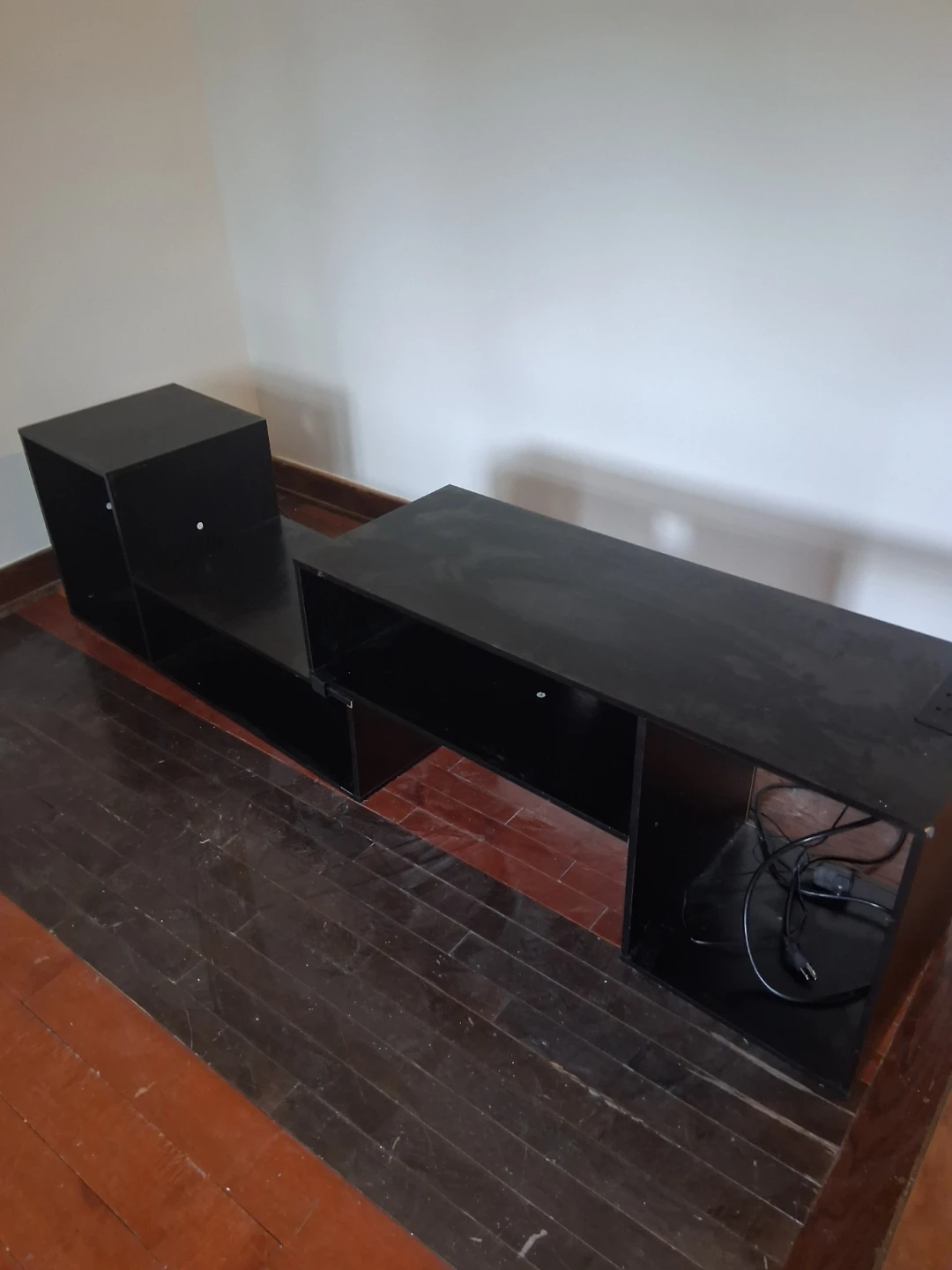Black Media Console TV Stand