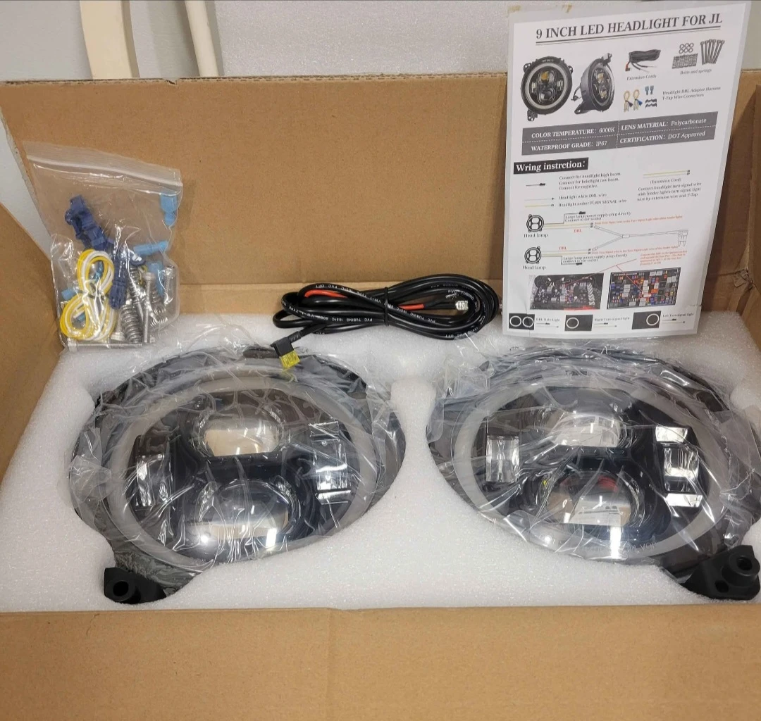 9"inch Round Headlights Jeep Wrangler JL Gladiator  2018-2024