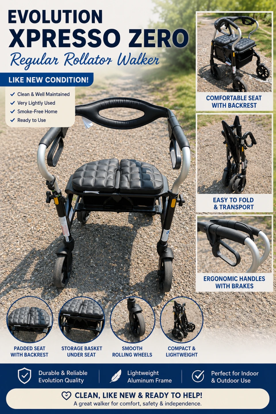 Evolution Xpresso Zero Regular Rollator Walker