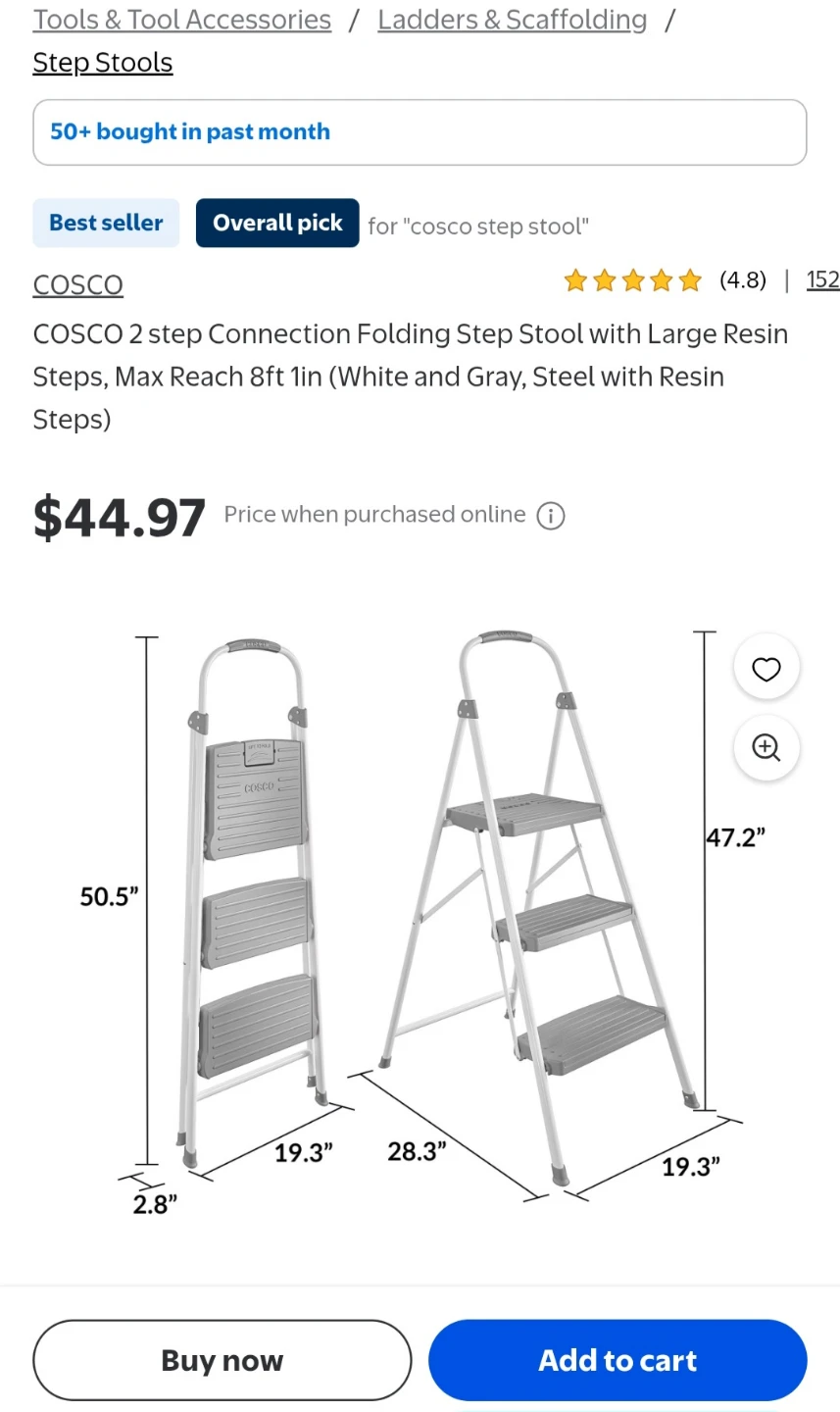 COSCO 3-Step Folding Step Stool Ladder - photo 4