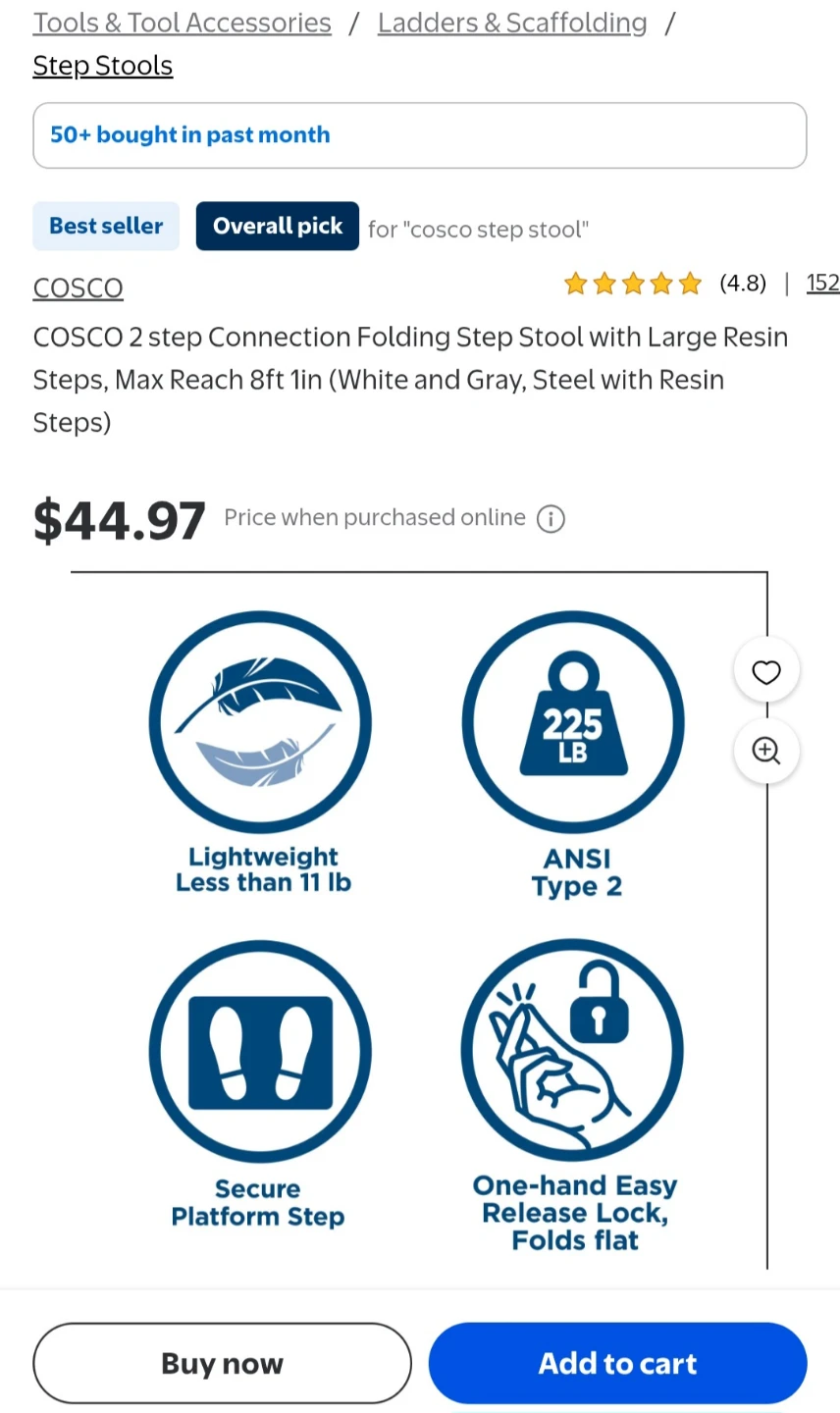 COSCO 3-Step Folding Step Stool Ladder - photo 5