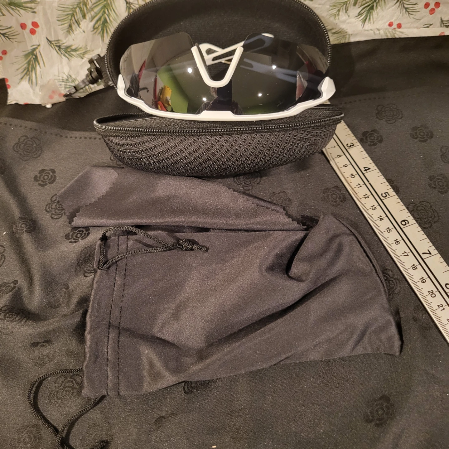 White & Black Sport Sunglasses with Case