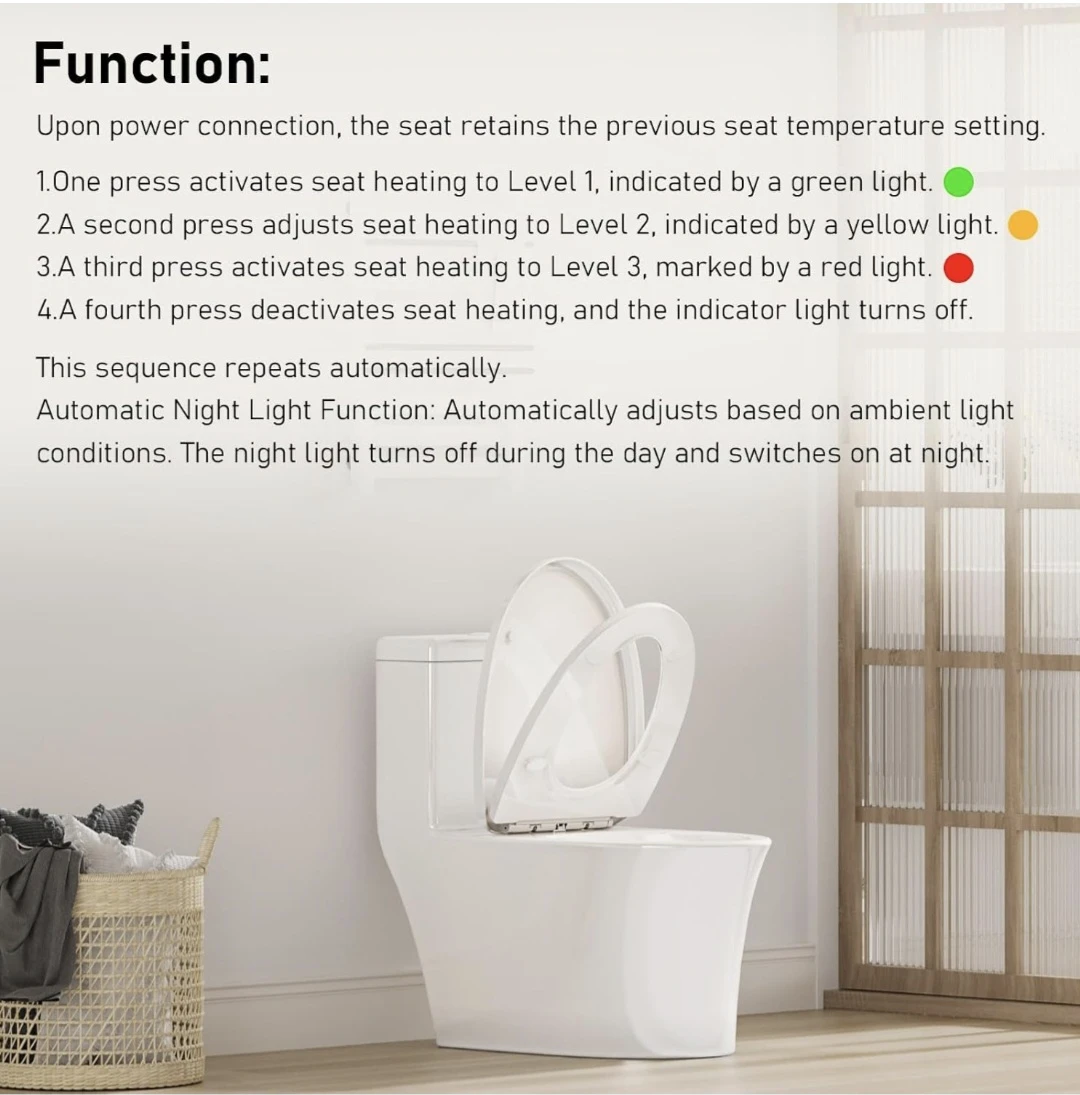 Heated Toilet Seat with Night Light - photo 5