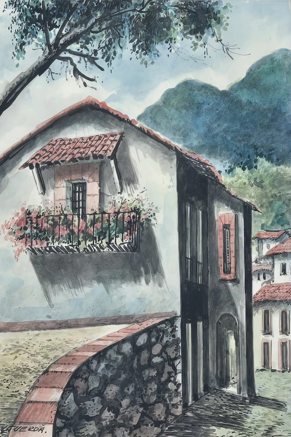 Original Signed Watercolour~Fidel Figueroa