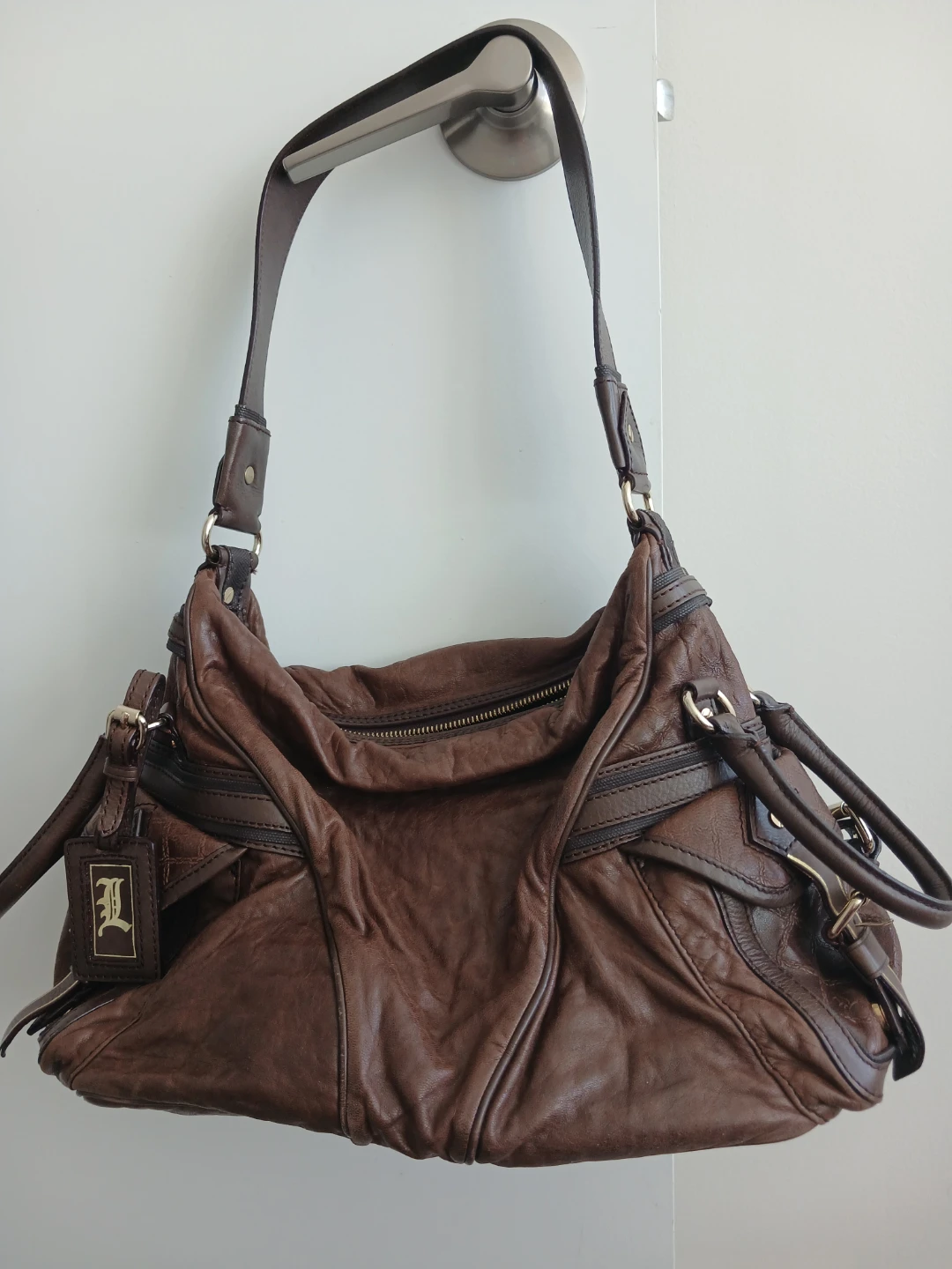 Brown Leather Hobo Bag