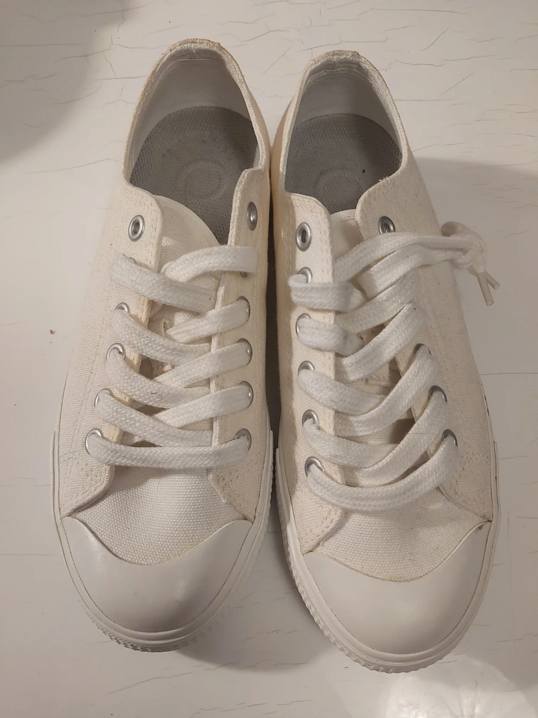 MUJI White Canvas Sneakers