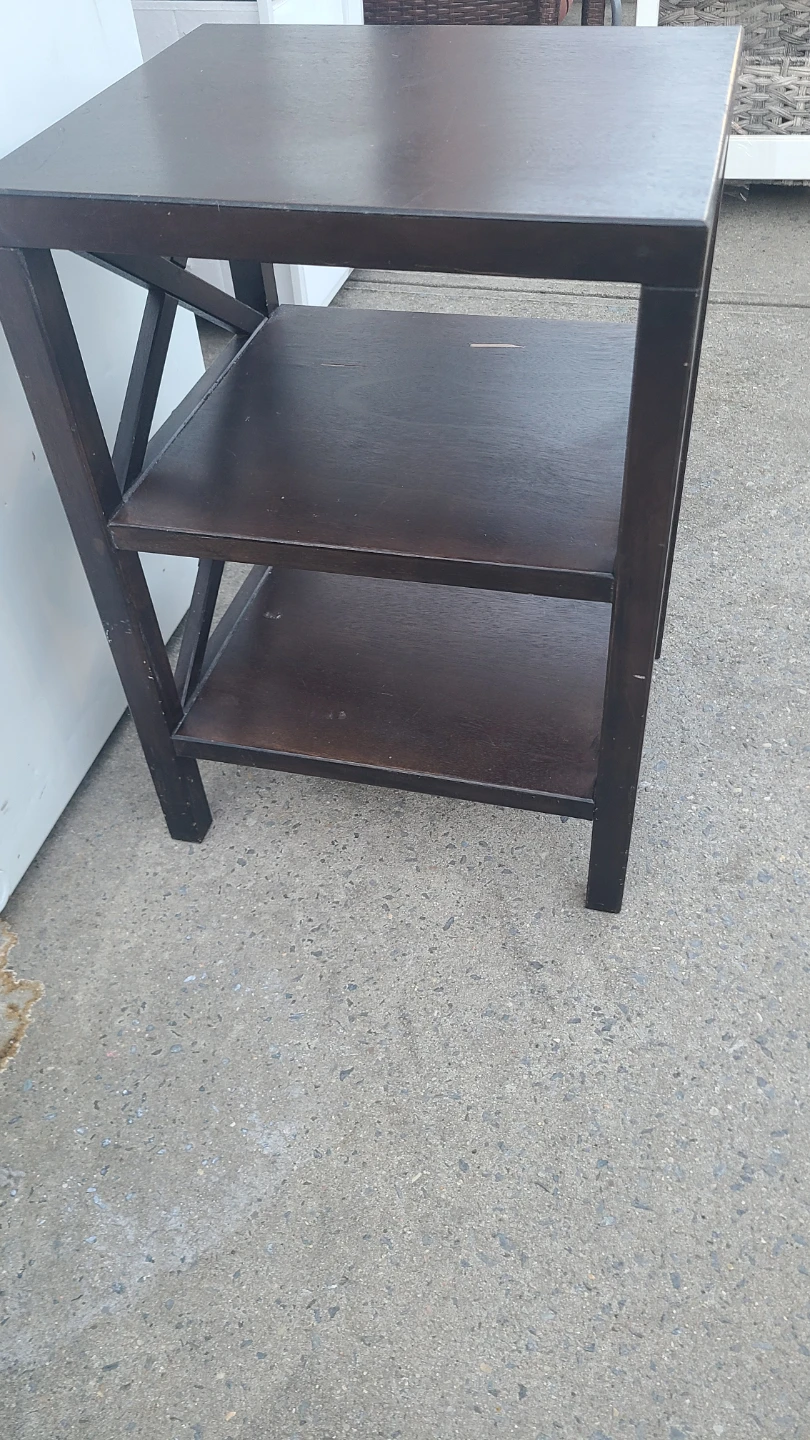 Dark Wood End Table with Shelves - photo 3