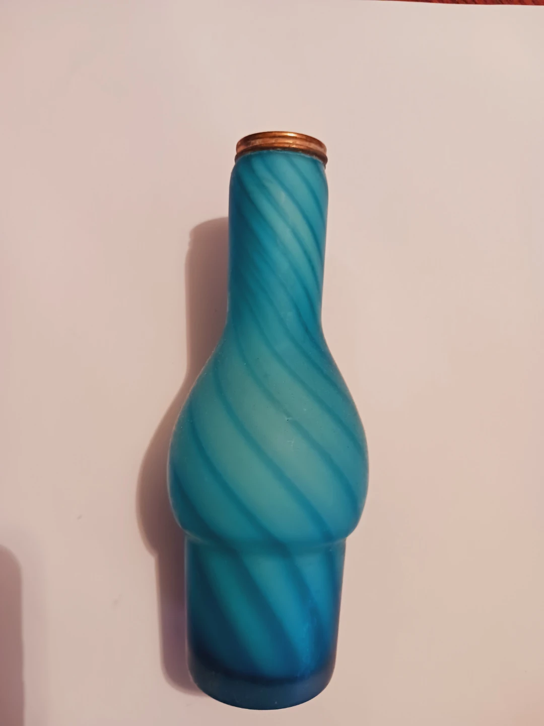 Small Blue Swirl Glass Bottle/ Bud Case - photo 3