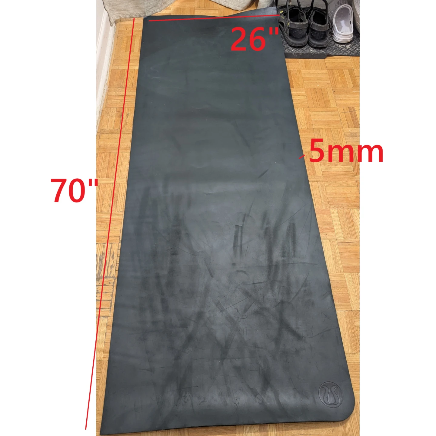 Lululemon 5mm Non-Slip Yoga Runner Rug Mat Carpet Rubber 71x26"
