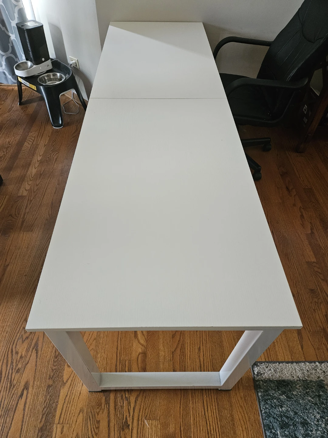 White Double Desk with Shelf - photo 2