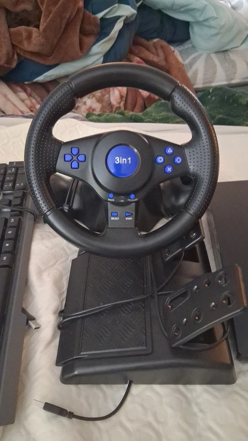 PlayStation 3 Console with Gaming Wheel and Keyboard - photo 2