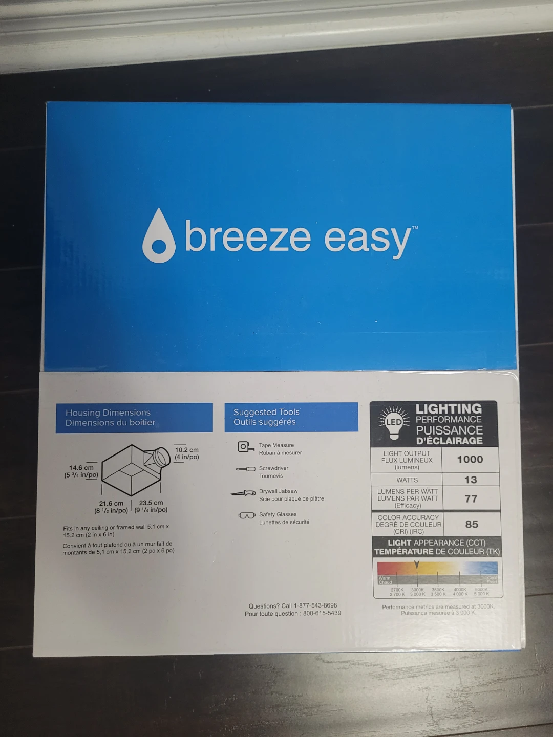 DewStop breeze easy Bath Fan with LED Light and Fan Control - photo 2