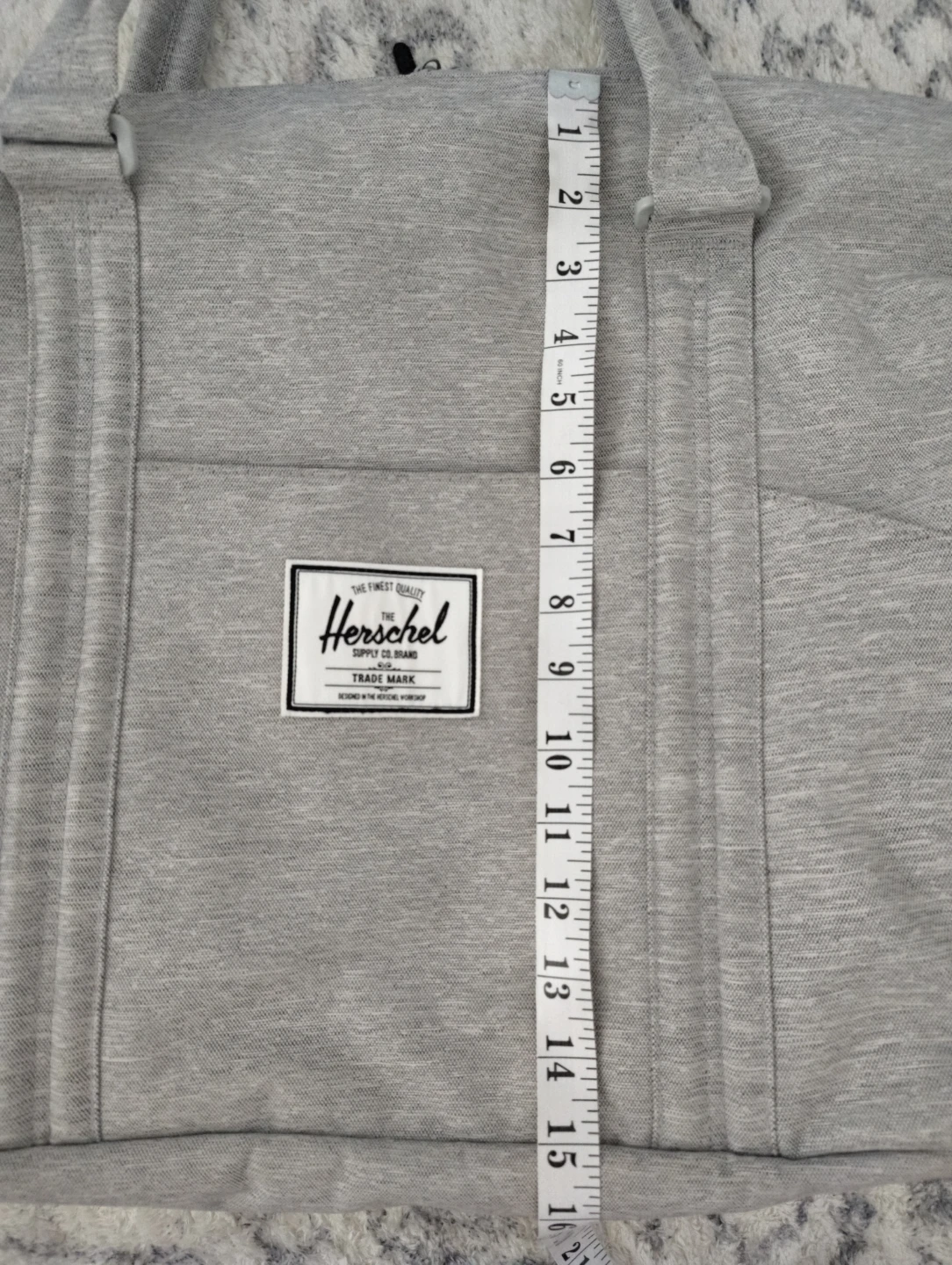Herschel Light Gray Duffel Tote Bag – Large, 15" × 20" - photo 5