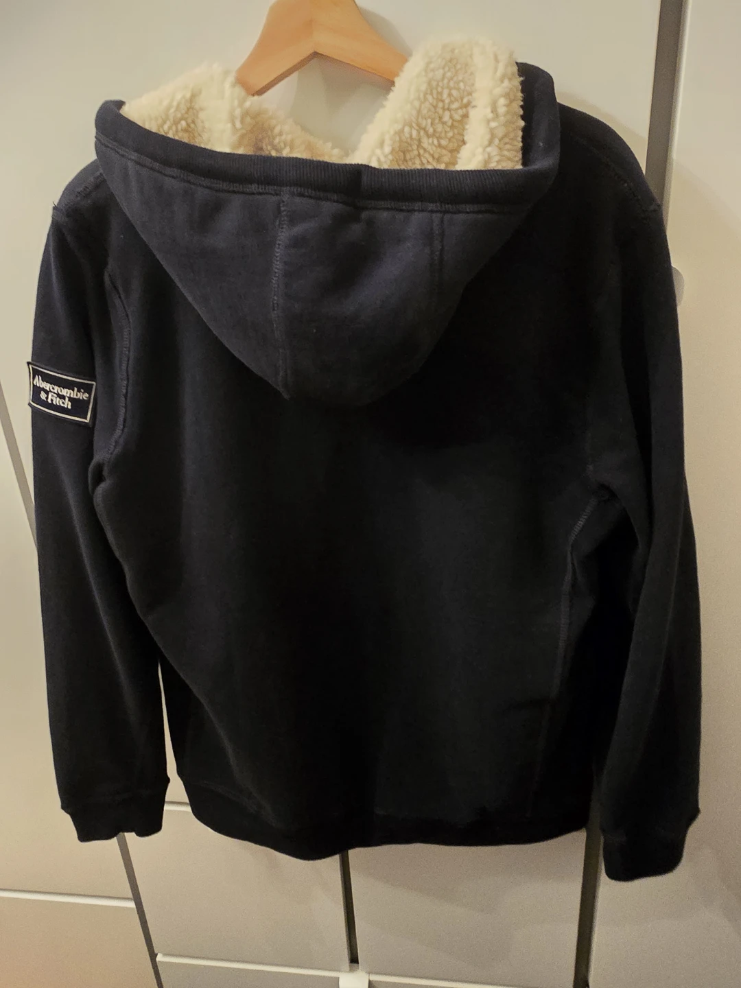Unisex Abercrombie & Fitch Sherpa Lined Hoodie - Navy - Size S - photo 2