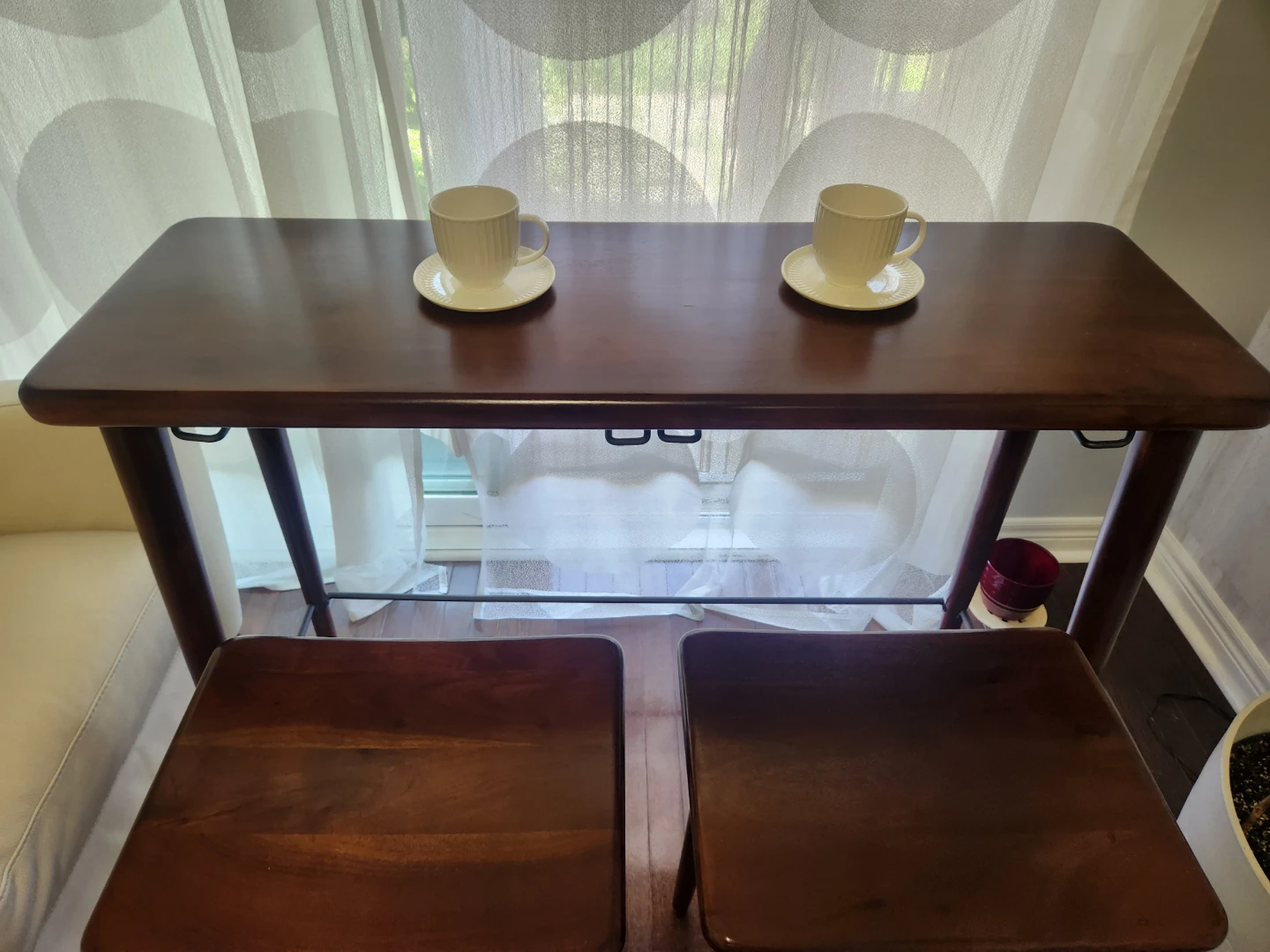 Wooden Console Table with 2 Stools - photo 3
