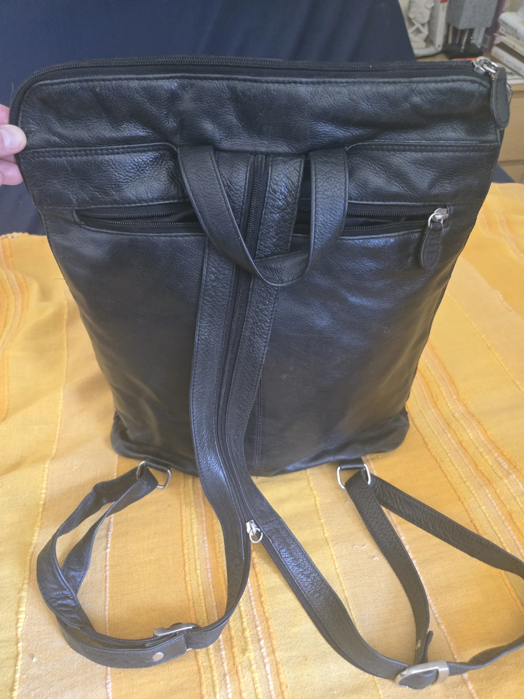 Black Leather Backpack Purse - photo 2