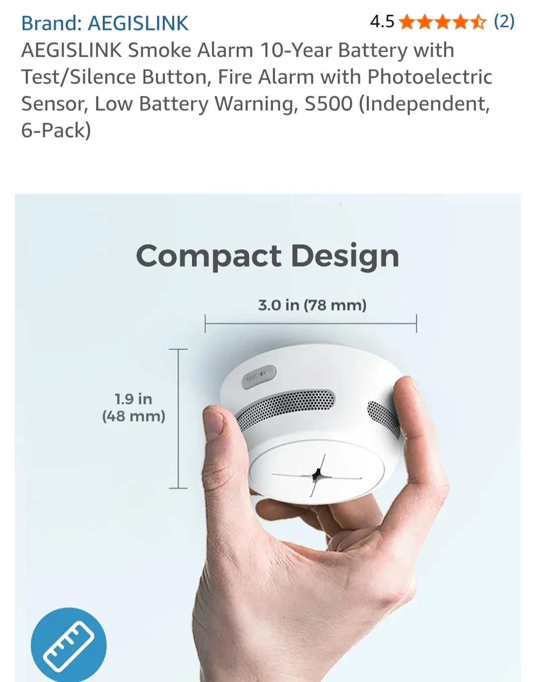 AEGISLINK Smoke Alarm w/ 10-Year Battery Life / 6 pack / NEW - photo 4