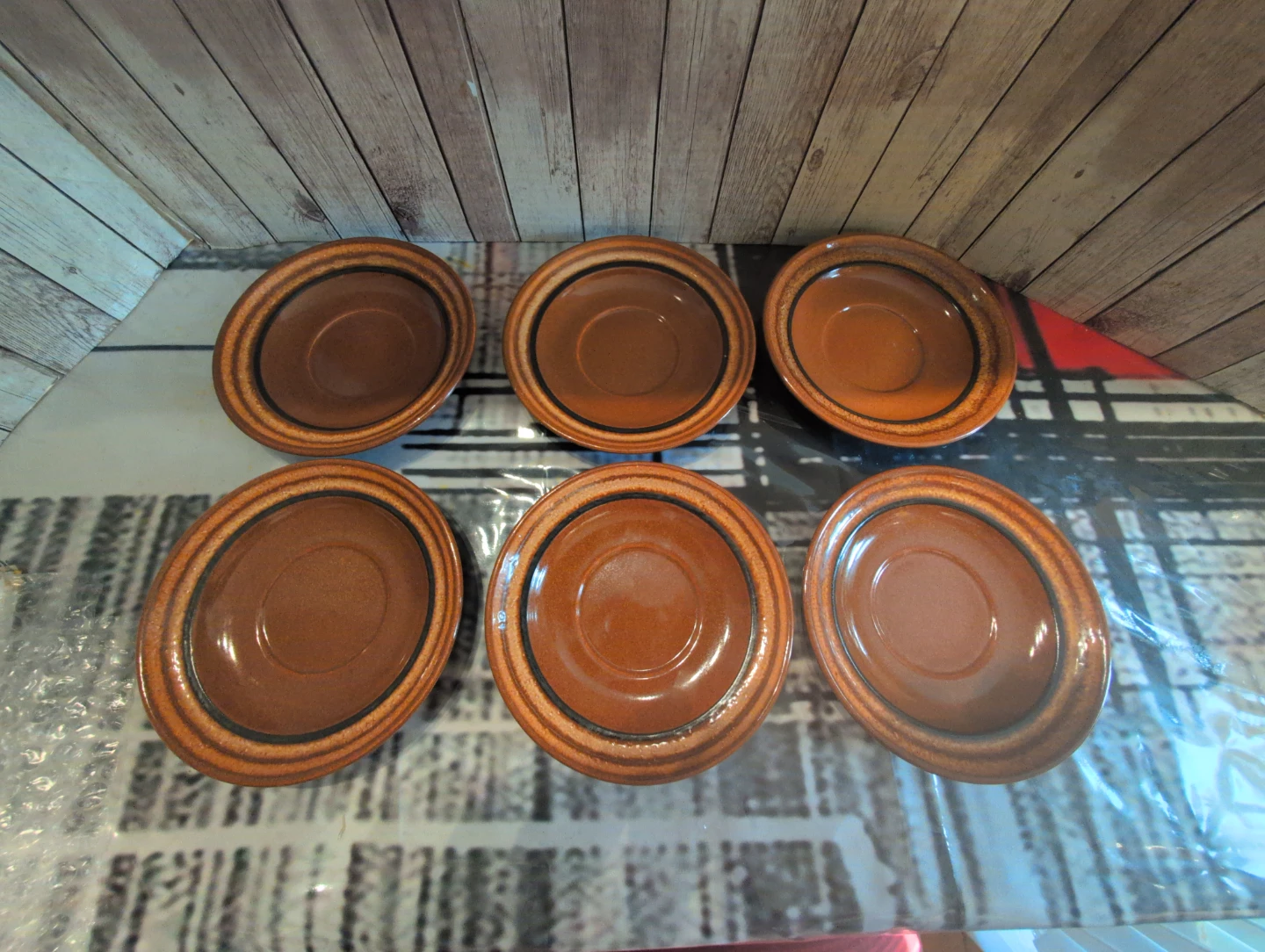 Vintage Franciscan Earth-Tone Stoneware Saucers (Set of 6)