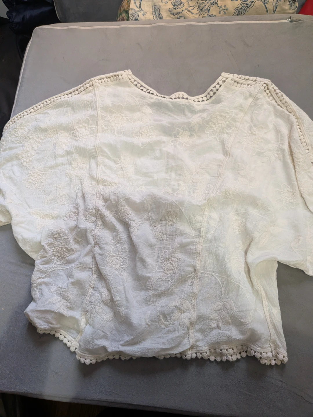 ZARA White Embroidered Top Size S - photo 4