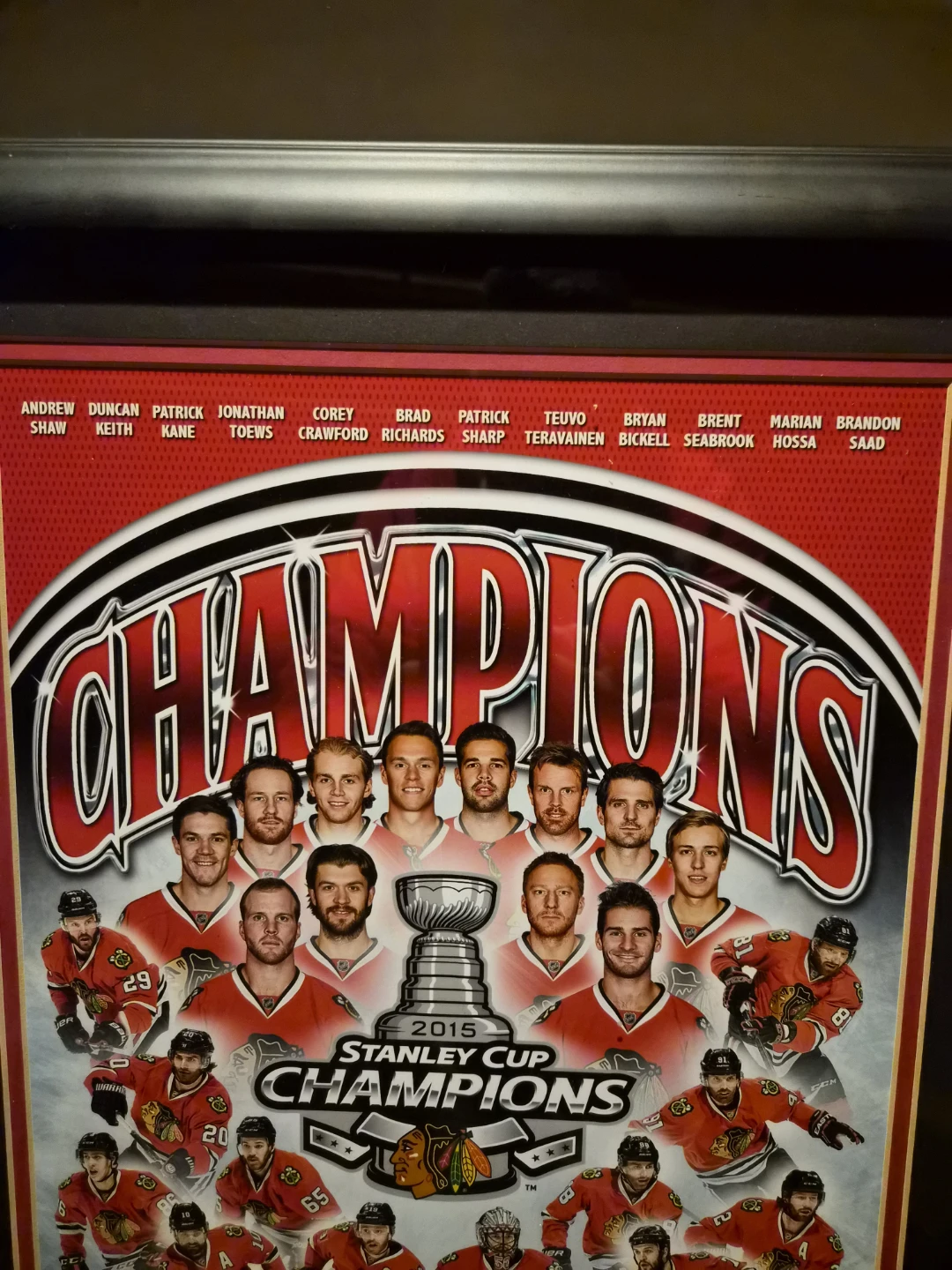 2015 Stanley Cup Champions Framed Chicago Blackhawks Poster - photo 2