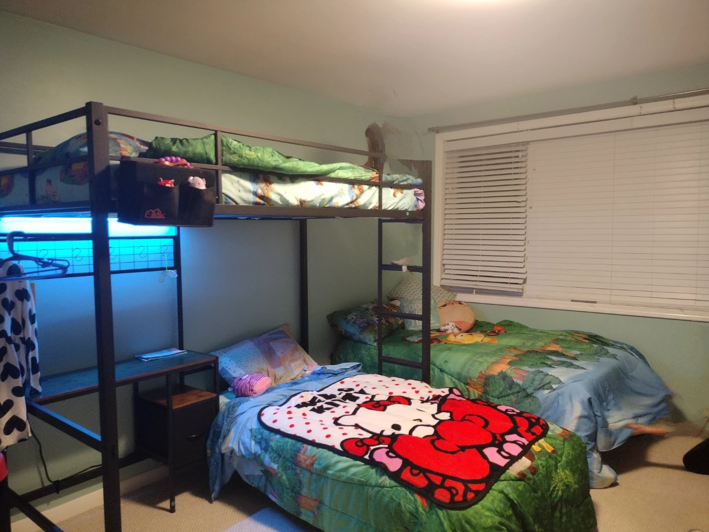 Black Metal Loft Bed with Desk - photo 4