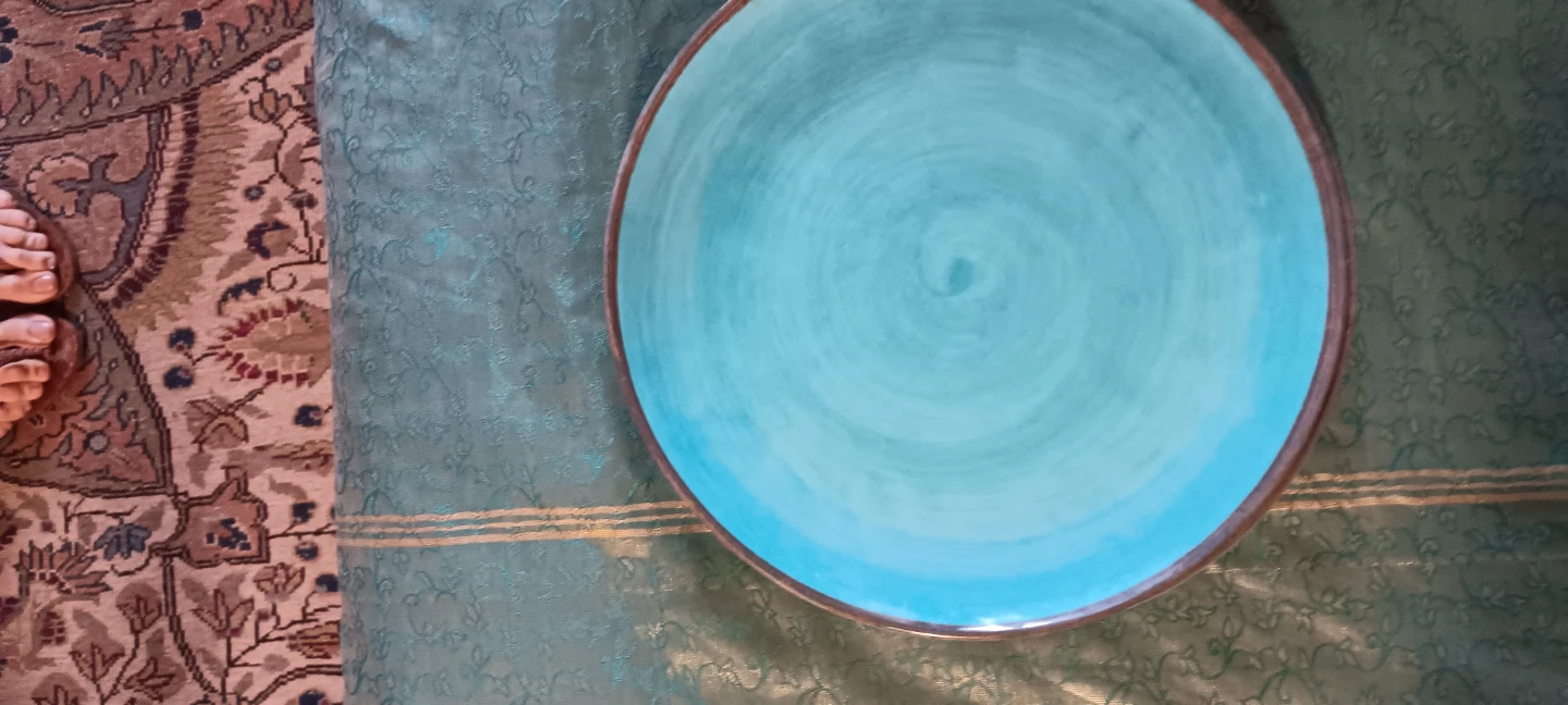 Turquoise Melamine Plates (Set of 3)