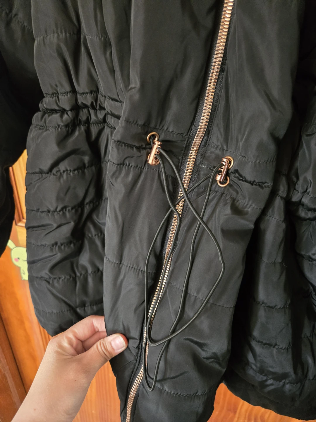 Pink Platinum Black Sherpa-Lined Drawstring Parka Jacket - photo 3