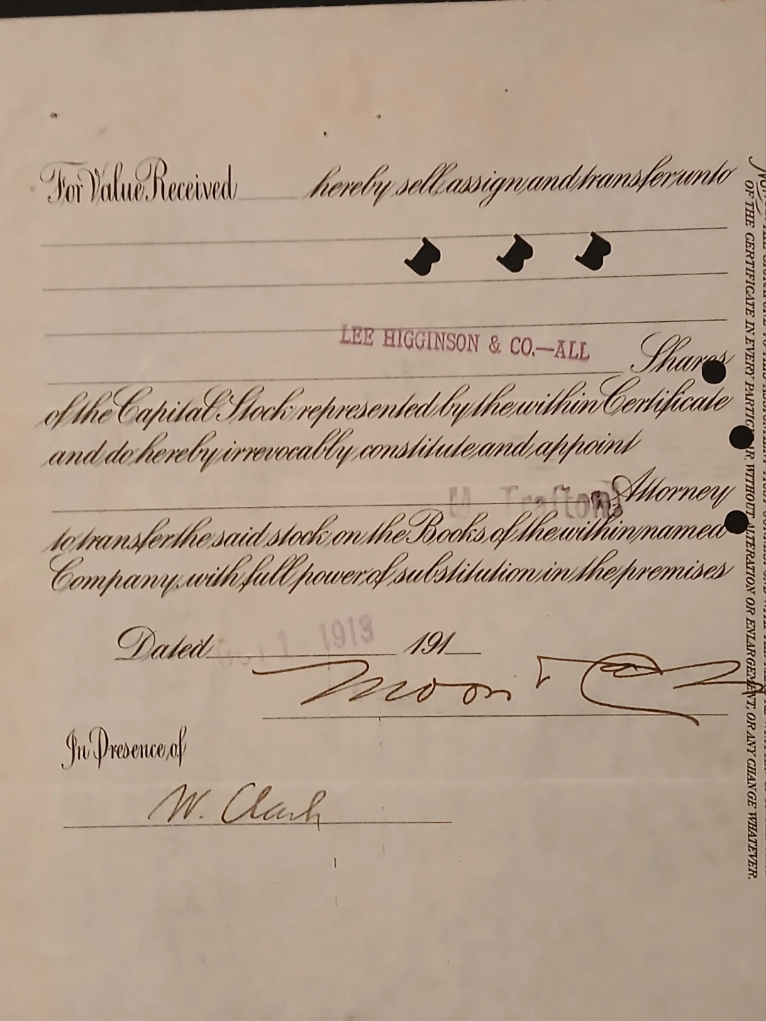 Old Pullman Railroad Stock Certificate Dated 1913 - photo 4