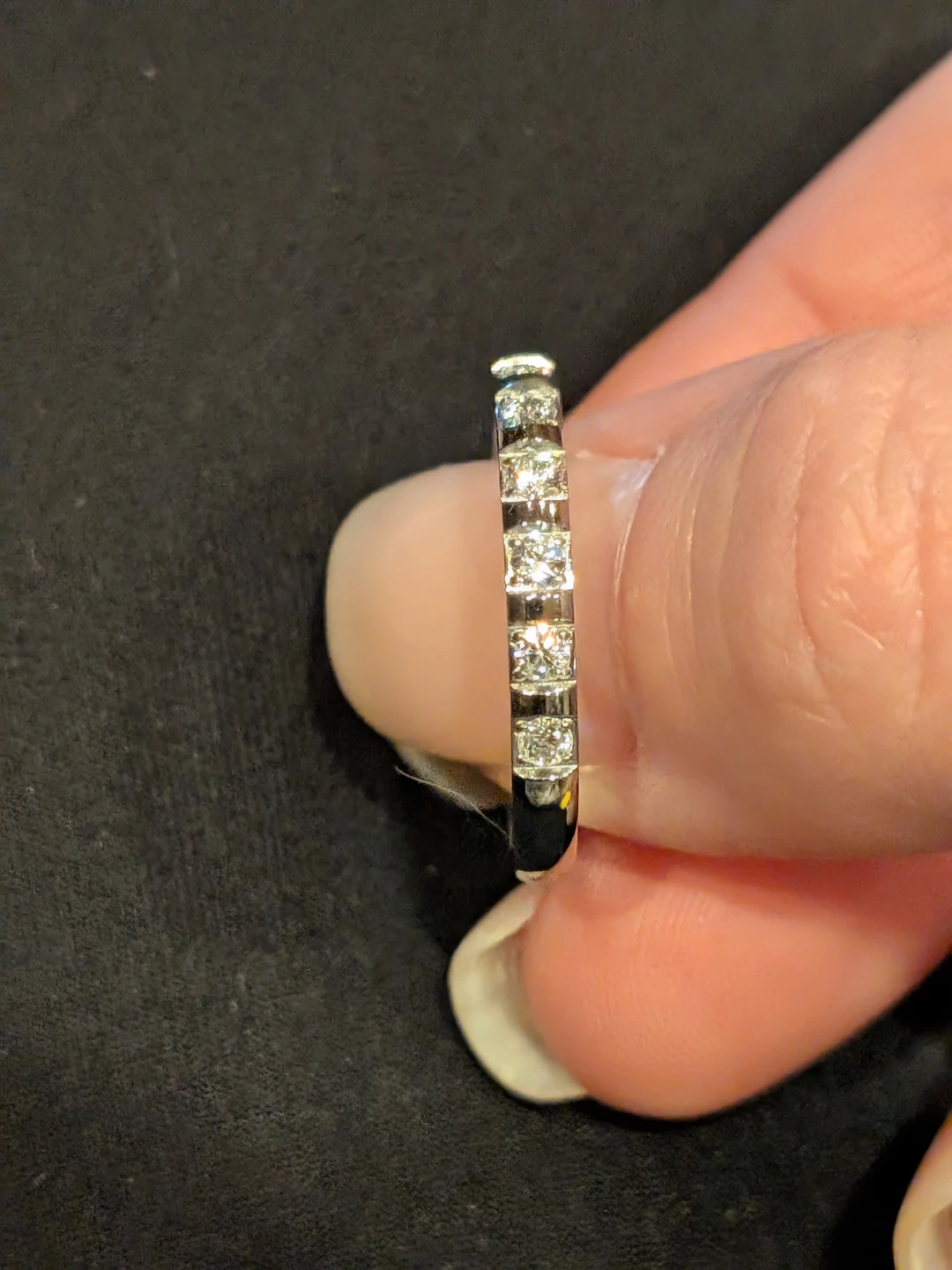 Size 7 Sparkly Spaced Half Eternity Band Ring - photo 5