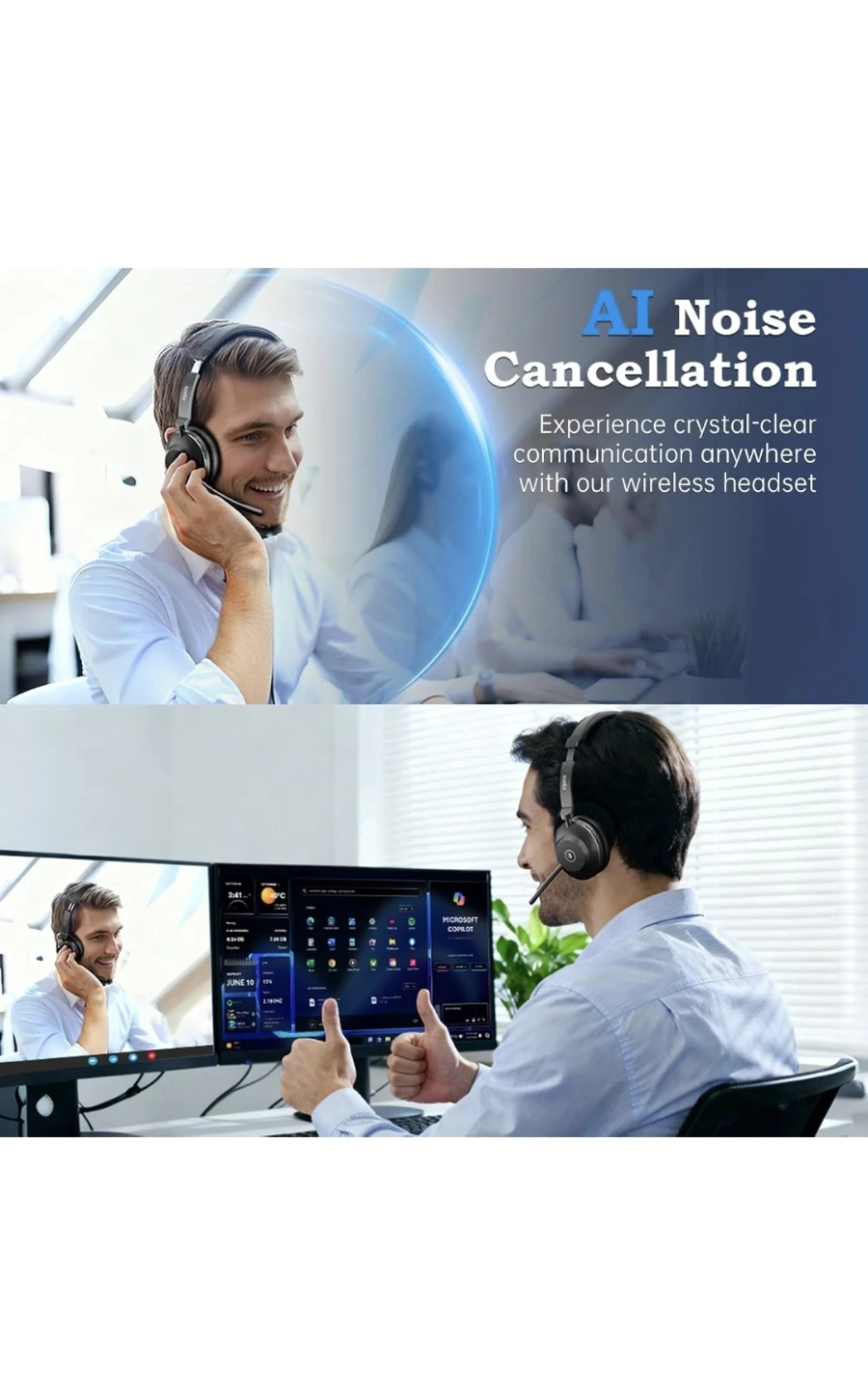 New Bluetooth Wireless Headset with Mic - photo 2