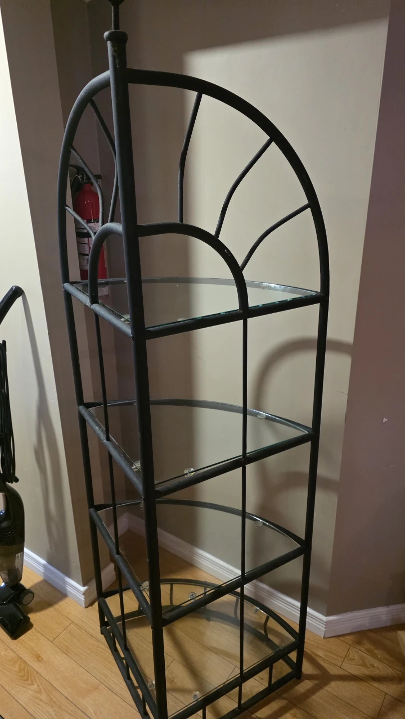 Metal Corner Shelf Unit with Glass Shelves - photo 2