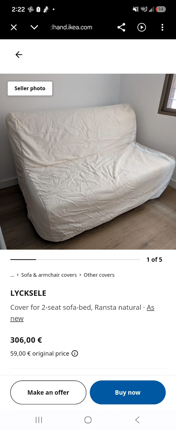 IKEA LYCKSELE 2-seat sofa-bed set - photo 3