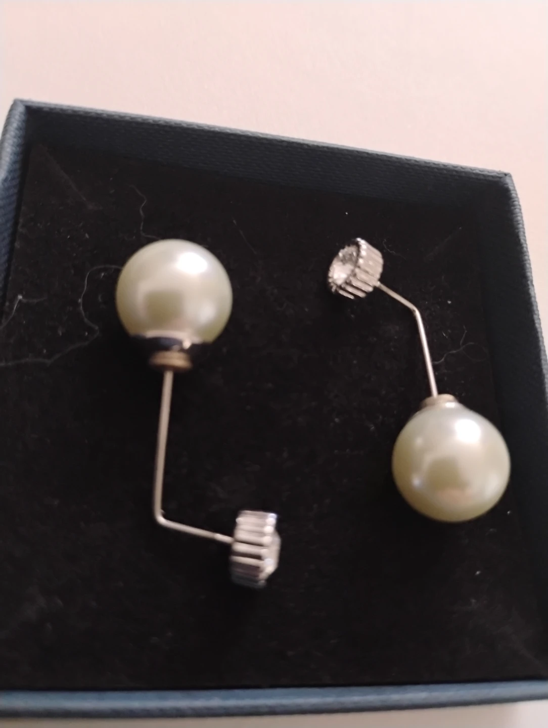 Pearl backed drop earrings