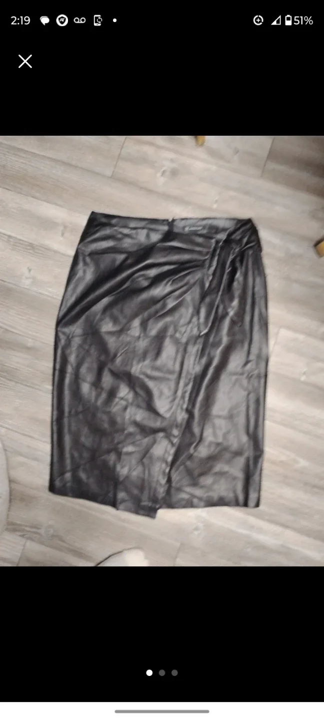 INC International Concepts Black Faux leather skirt.