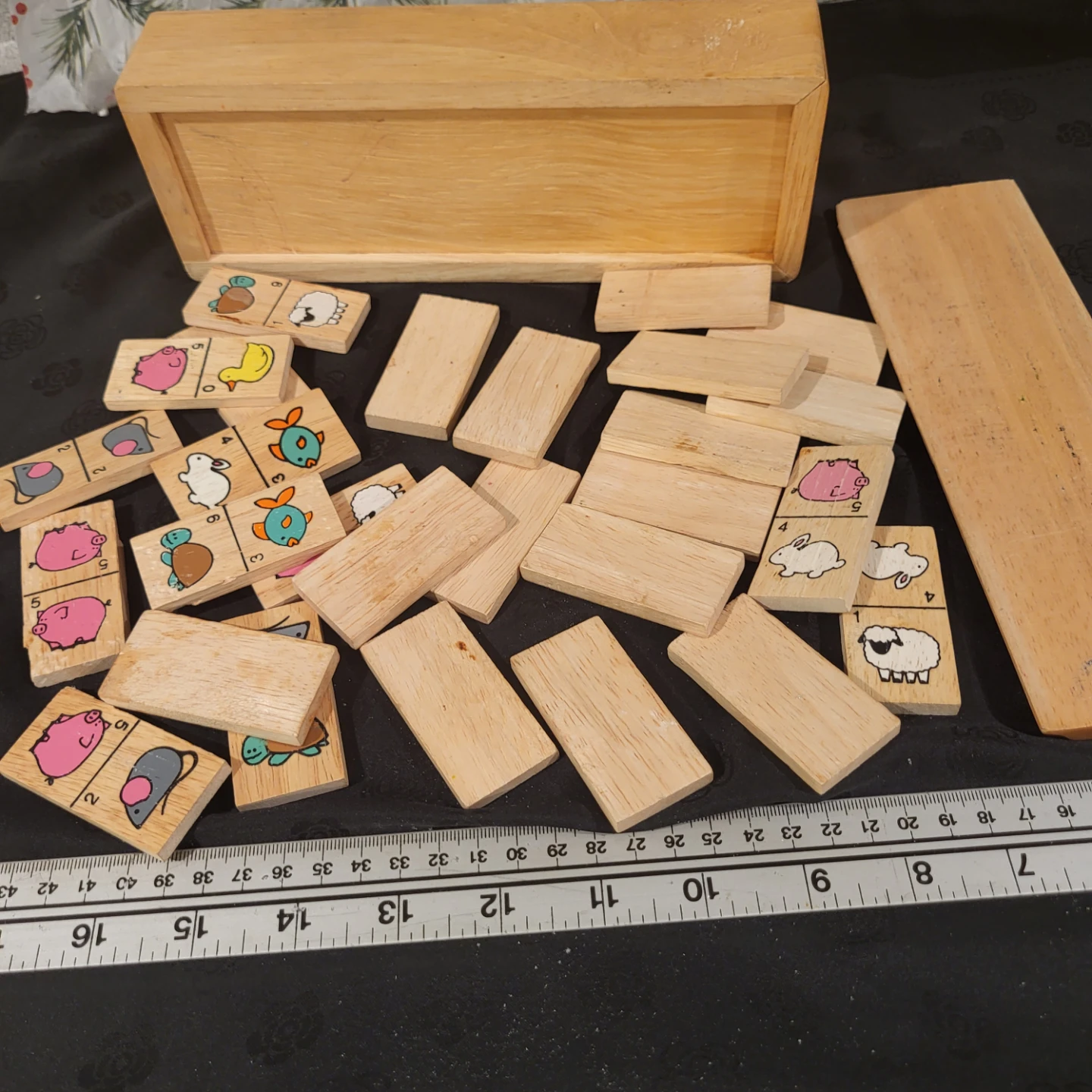 Wooden Farm Animal Dominoes Game with Box - photo 3