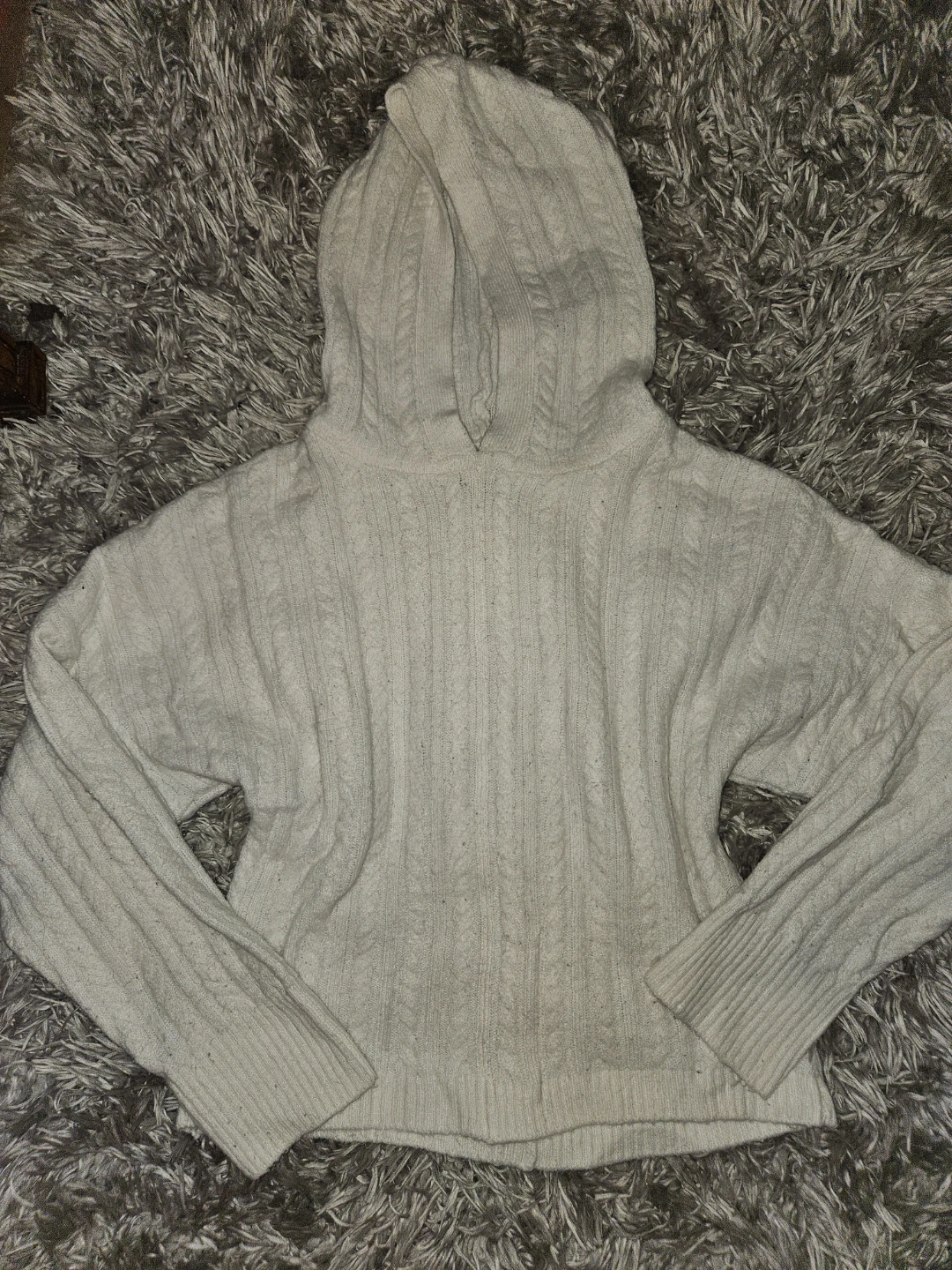 For The Republic Cream Knit Hoodie